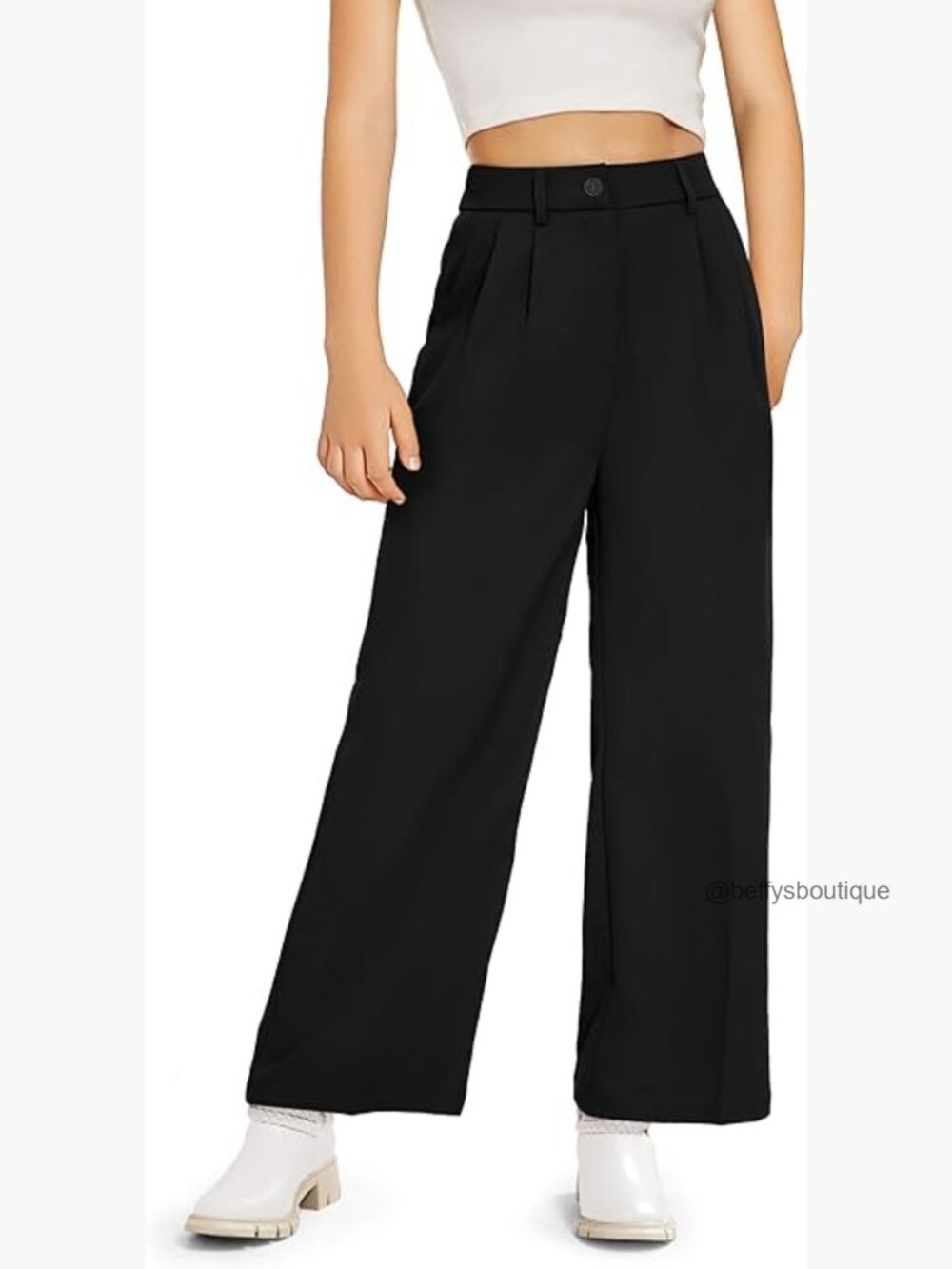 Girls High Waist Wide Leg School Uniform Pants 5-14 Years